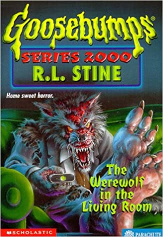 Book cover for "The Werewolf in the Living Room" by R.L. Stine