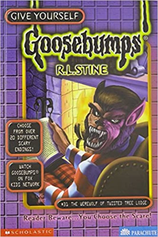 Book cover for "The Werewolf of Twisted Tree Lodge" by R.L. Stine