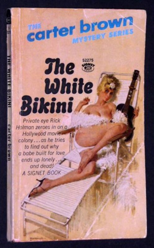 Book cover for "The White Bikini" by Carter Brown