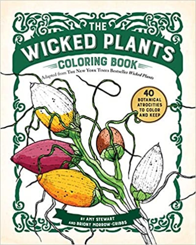 Book cover for "The Wicked Plants Coloring Book" by Amy Stewart