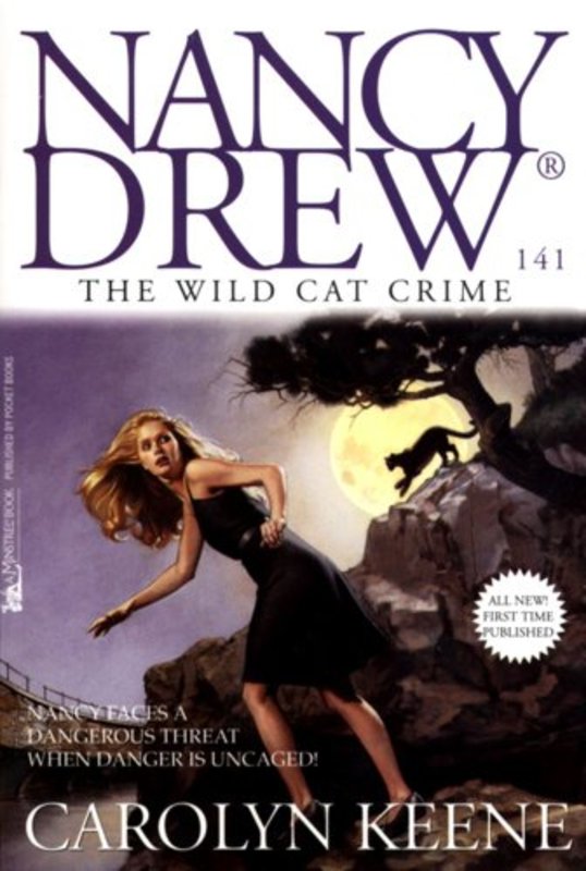 Book cover for "The Wild Cat Crime" by Carolyn Keene