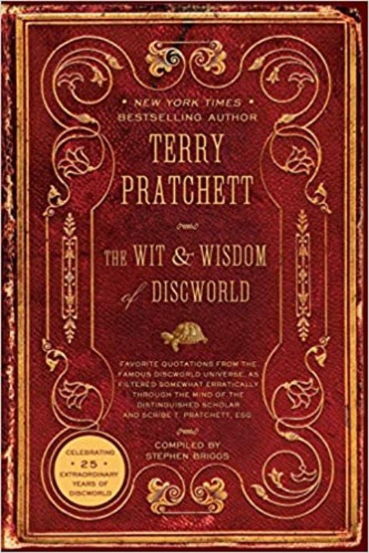 Book cover for "The Wit and Wisdom of Discworld" by Terry Pratchett