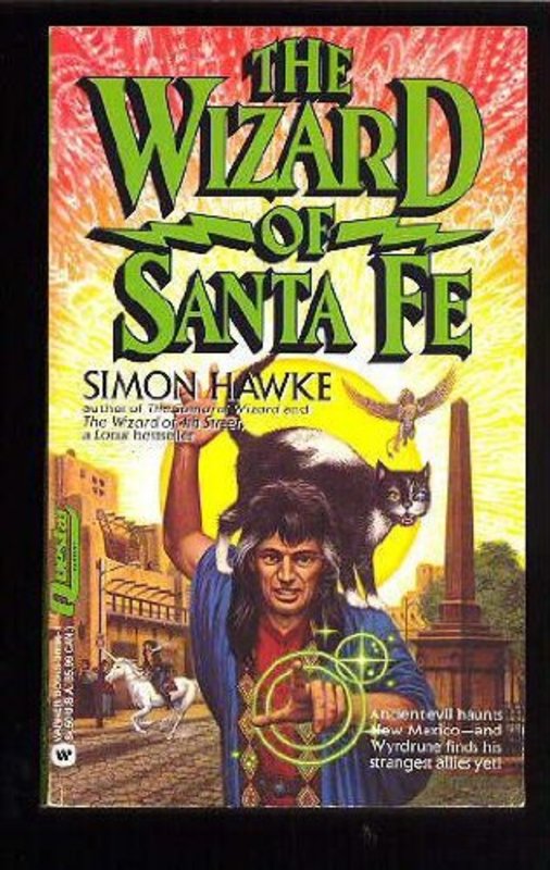 Book cover for "The Wizard of Santa Fe" by Simon Hawke