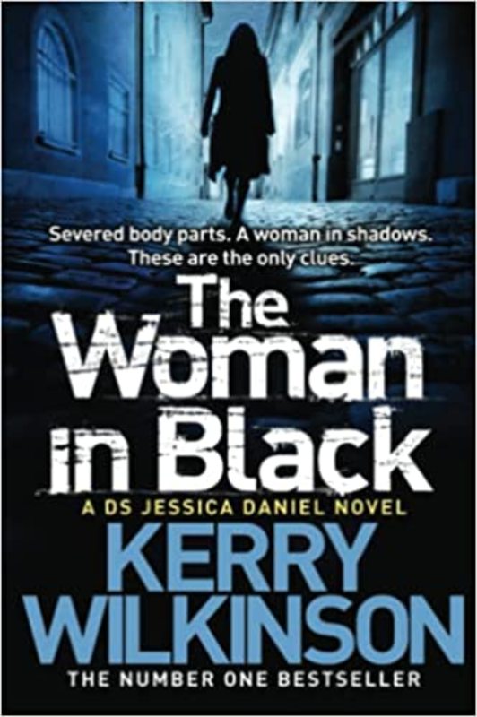 Book cover for "The Woman in Black" by Kerry Wilkinson
