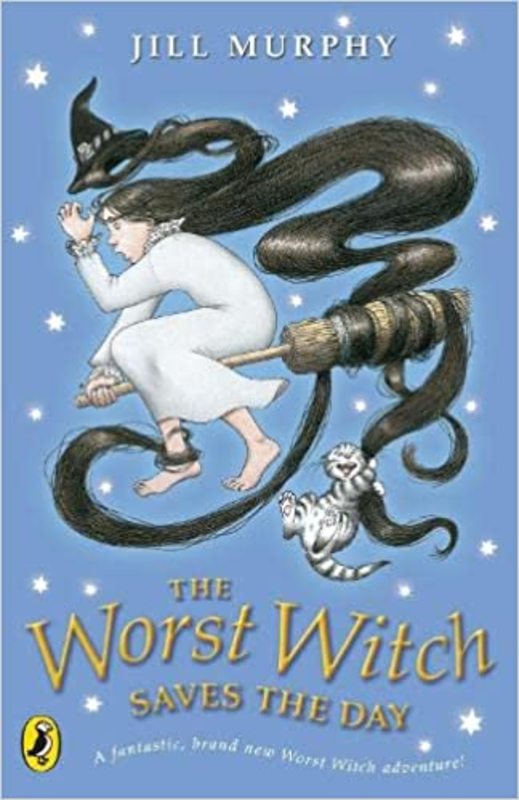 Book cover for "The Worst Witch Saves the Day" by Jill Murphy