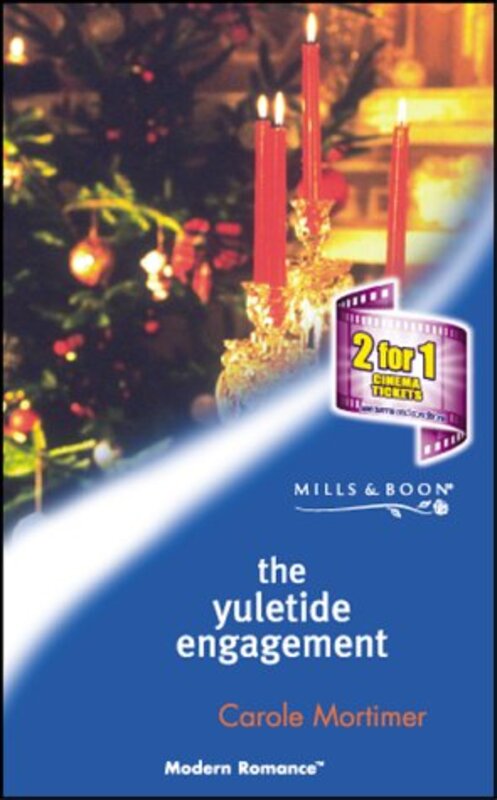 Book cover for "The Yuletide Engagement" by Carole Mortimer