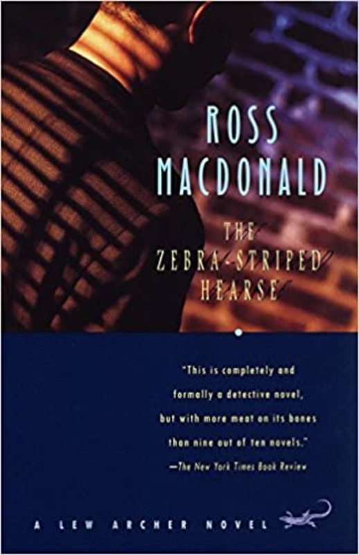 Book cover for "The Zebra-Striped Hearse" by Ross Macdonald
