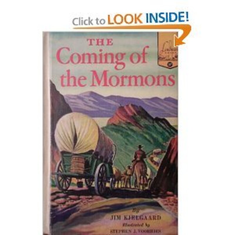 Book cover for "The coming of the Mormons;" by Jim Kjelgaard