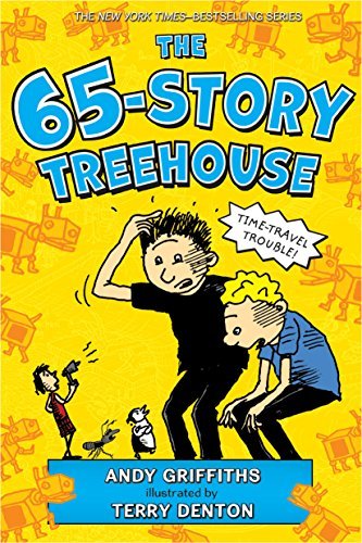 Book cover for "The 65-Story Treehouse: Time Travel Trouble!" by Andy Griffiths