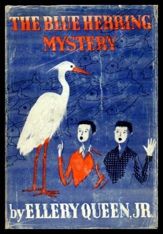 Book cover for "The Blue Herring Mystery" by Ellery Queen