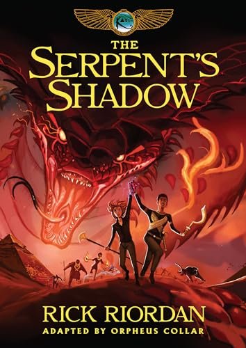 Book cover for "The Serpent's Shadow" by Rick Riordan