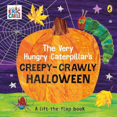 Book cover for "The Very Hungry Caterpillar's Creepy-Crawly Halloween" by Eric Carle