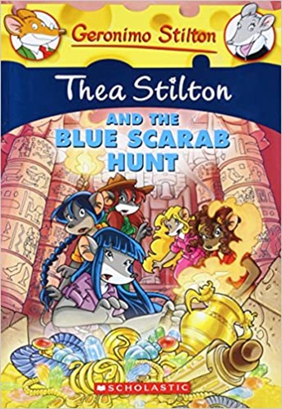 Book cover for "Thea Stilton and the Blue Scarab Hunt" by Thea Stilton