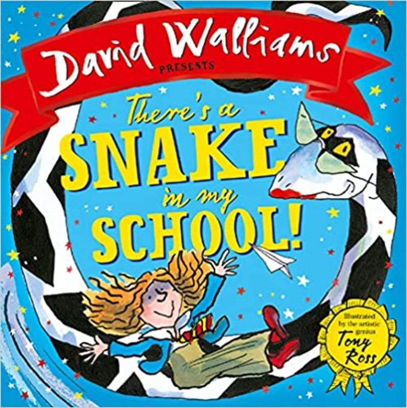 Book cover for "There's a Snake in My School" by David Walliams