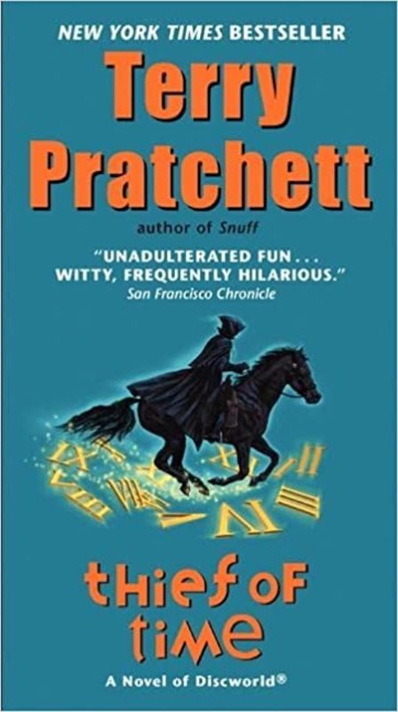 Book cover for "Thief of Time" by Terry Pratchett