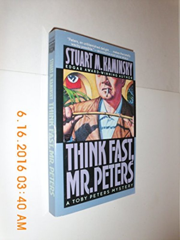 Book cover for "Think Fast, Mr. Peters" by Stuart M Kaminsky