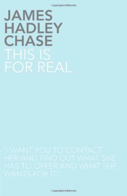 Book cover for "This Is for Real" by James Hadley Chase