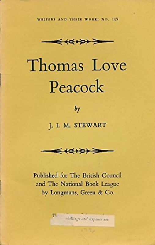 Book cover for "Thomas Love Peacock" by Michael Innes
