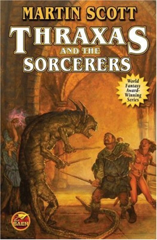 Book cover for "Thraxas and the Sorcerers" by Martin Scott