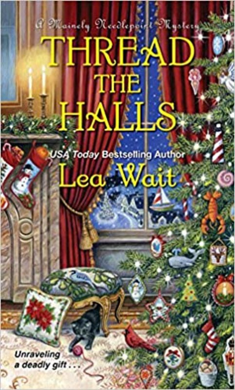 Book cover for "Thread the Halls" by Lea Wait