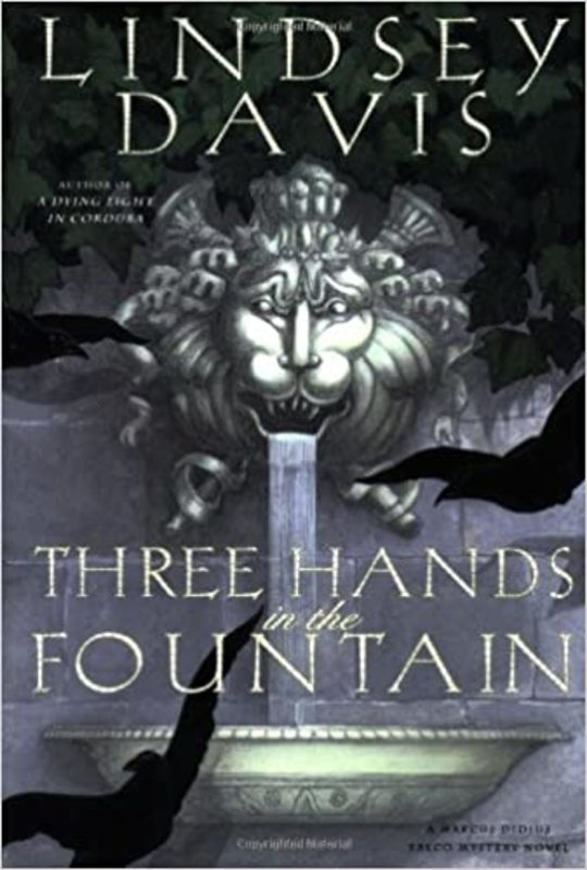 Book cover for "Three Hands in the Fountain" by Lindsey Davis