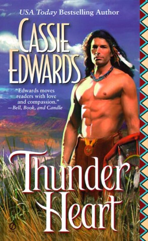 Book cover for "Thunder Heart" by Cassie Edwards