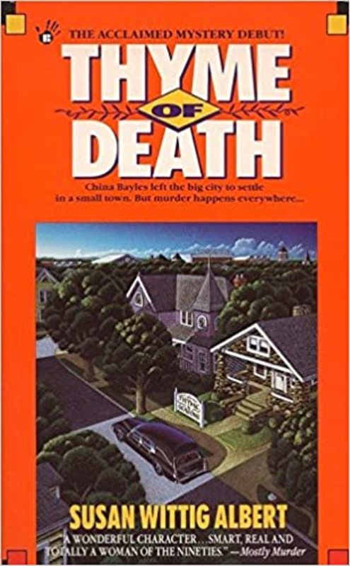 Book cover for "Thyme of Death" by Susan Wittig Albert