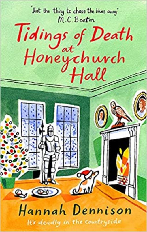 Book cover for "Tidings of Death at Honeychurch Hall" by Hannah Dennison