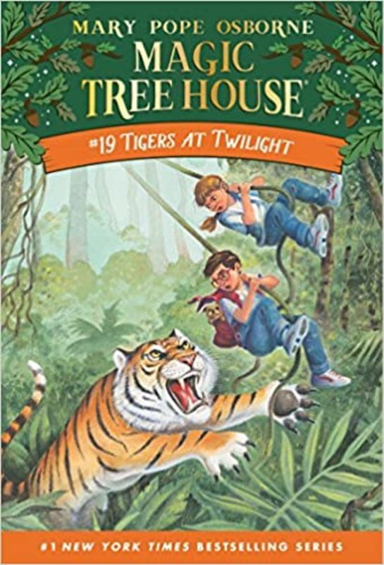 Book cover for "Tigers at Twilight" by Mary Pope Osborne