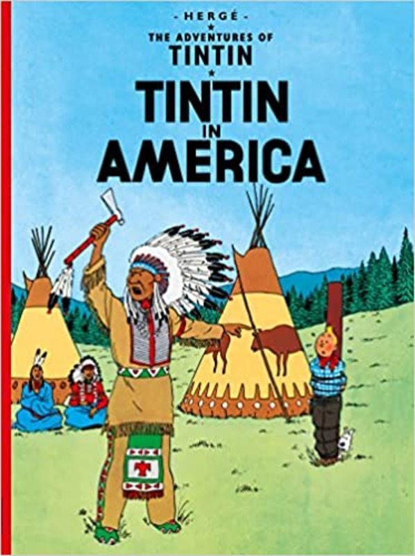 Book cover for "Tintin in America" by Hergé