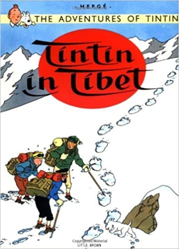 Book cover for "Tintin in Tibet" by Hergé