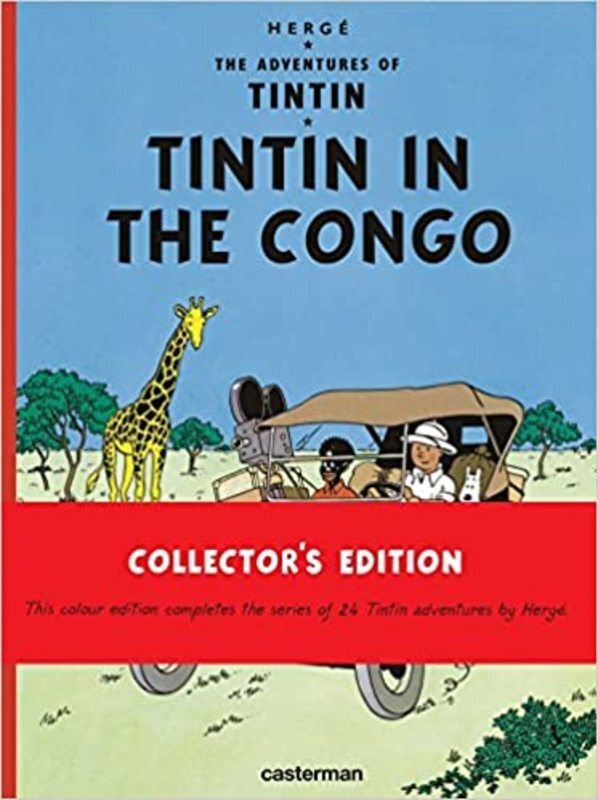 Book cover for "Tintin in the Congo" by Hergé