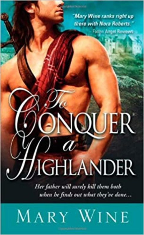 Book cover for "To Conquer a Highlander" by Mary Wine