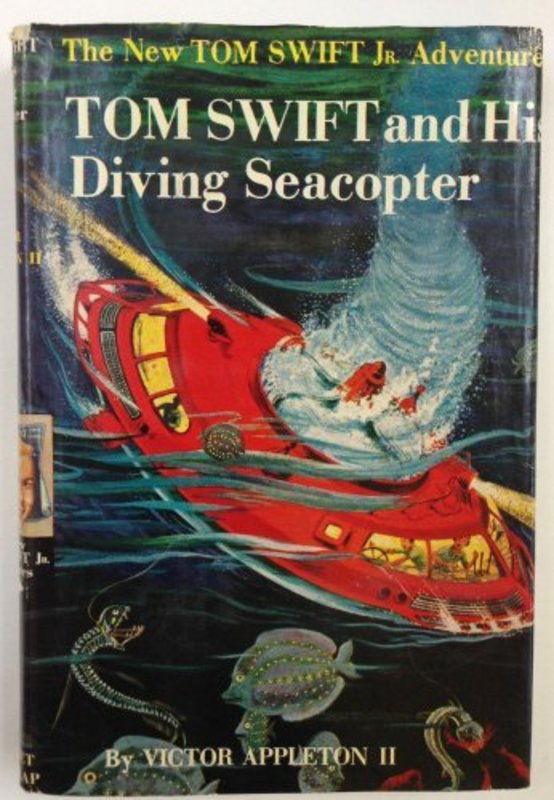 Book cover for "Tom Swift and His Diving Seacopter" by Victor Appleton