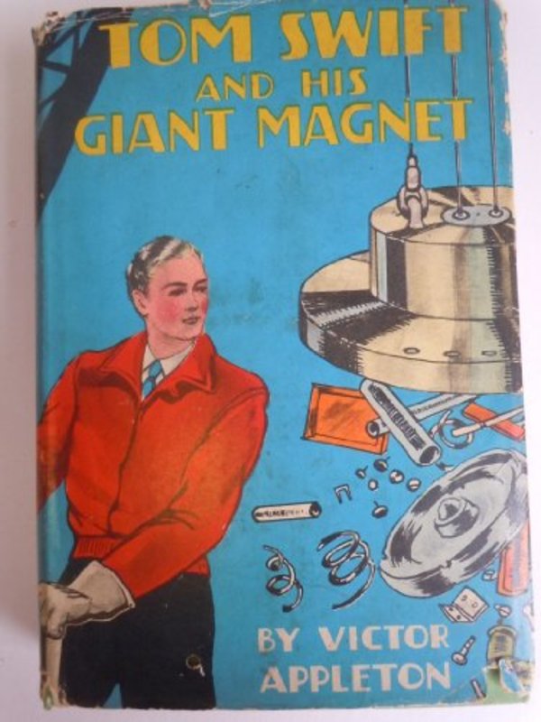 Book cover for "Tom Swift and His Giant Magnet / Bringing Up the Lost Submarine" by Victor Appleton