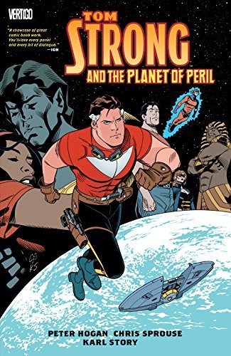 Book cover for "Tom Strong And The Planet of Peril" by Alan Moore