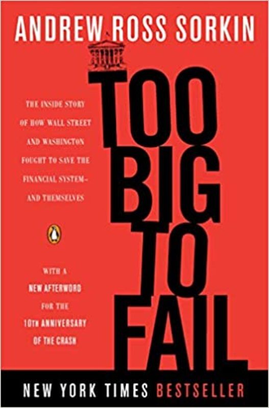 Book cover for "Too Big to Fail" by Andrew Ross Sorkin