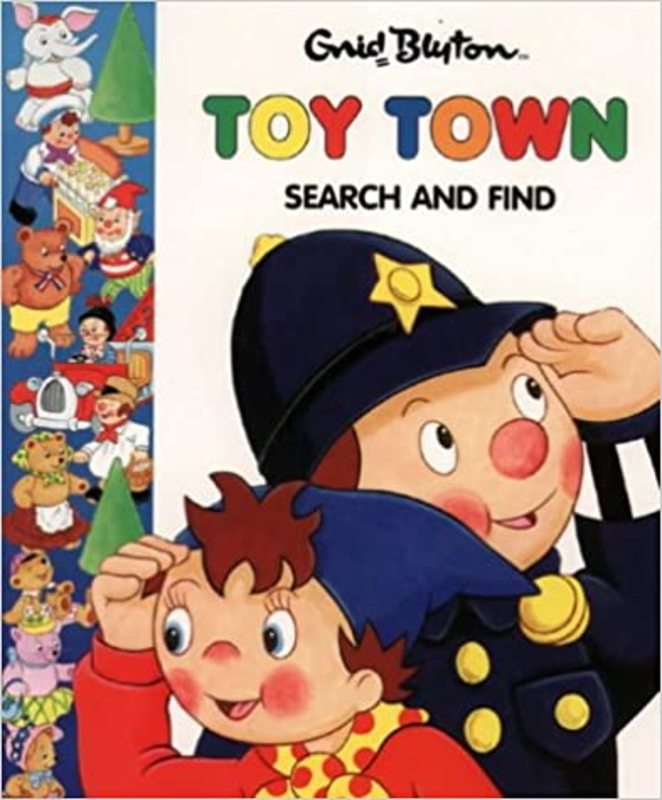 Book cover for "Toy Town Search And Find" by Enid Blyton