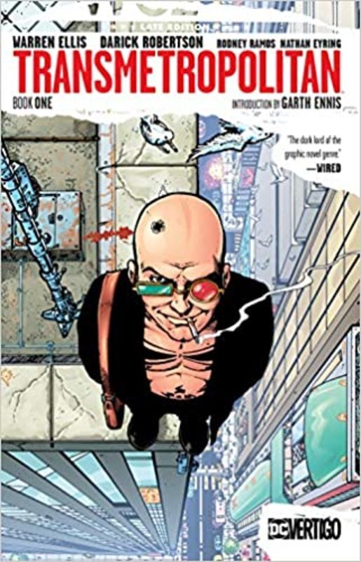 Book cover for "Transmetropolitan" by Warren Ellis
