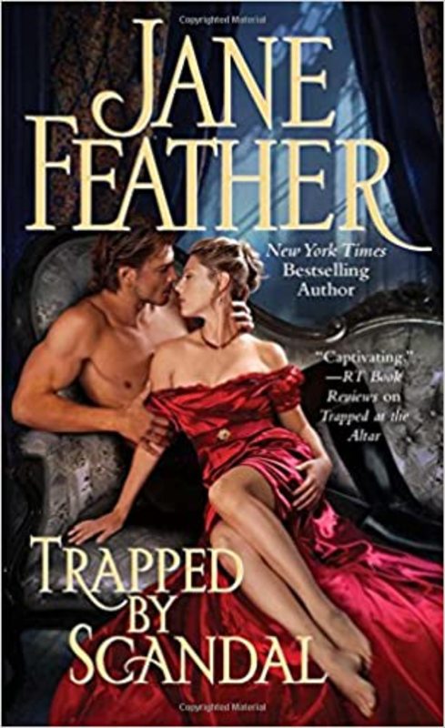 Book cover for "Trapped by Scandal" by Jane Feather