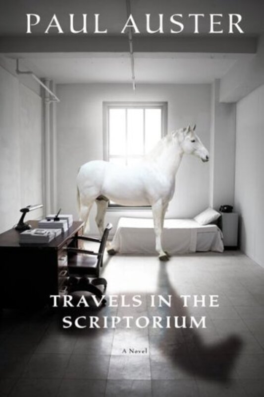 Book cover for "Travels in the Scriptorium" by Paul Auster