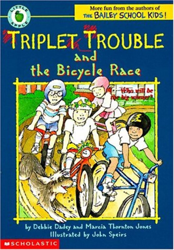 Book cover for "Triplet Trouble and the Bicycle Race" by Marcia Thornton Jones