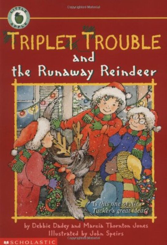 Book cover for "Triplet Trouble and the Runaway Reindeer" by Marcia Thornton Jones