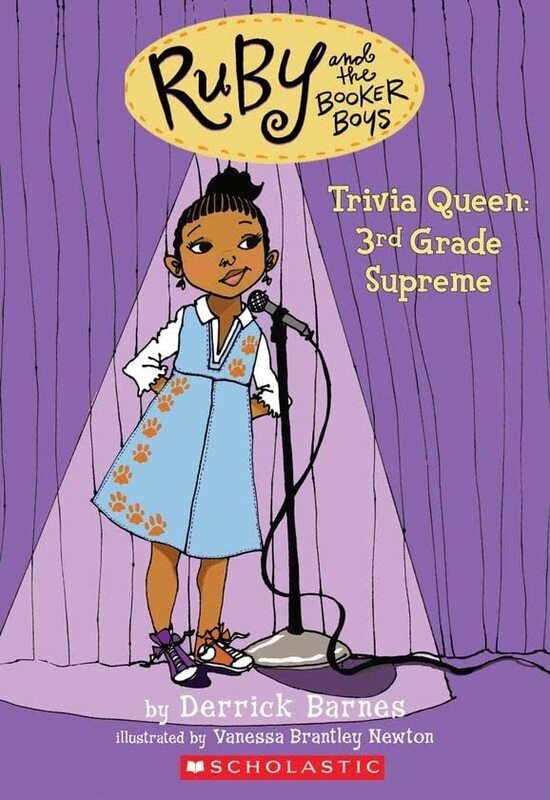 Book cover for "Trivia Queen, 3rd Grade Supreme" by Derrick Barnes