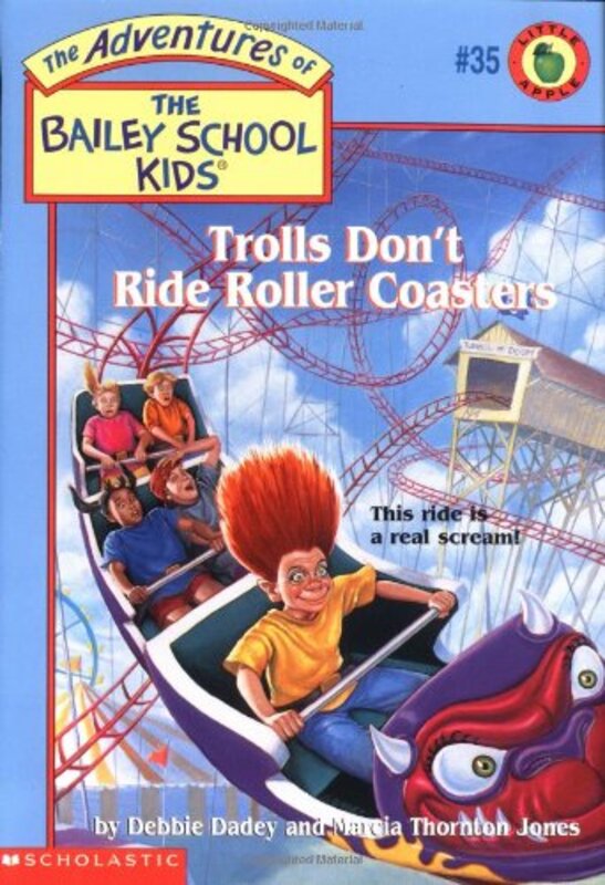 Book cover for "Trolls Don't Ride Roller Coasters" by Marcia Thornton Jones