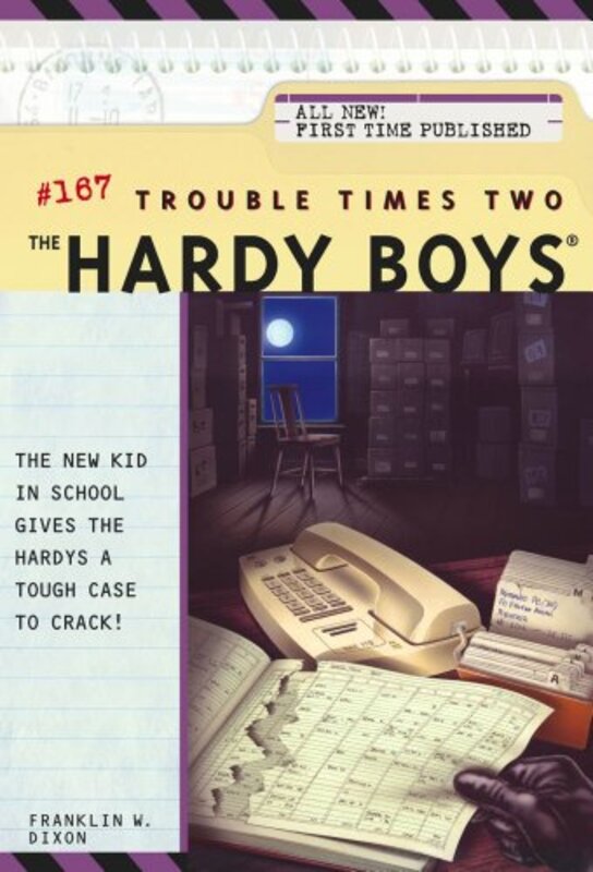Book cover for "Trouble Times Two" by Franklin W Dixon