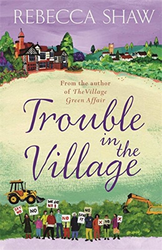 Book cover for "Trouble in the Village" by Rebecca Shaw