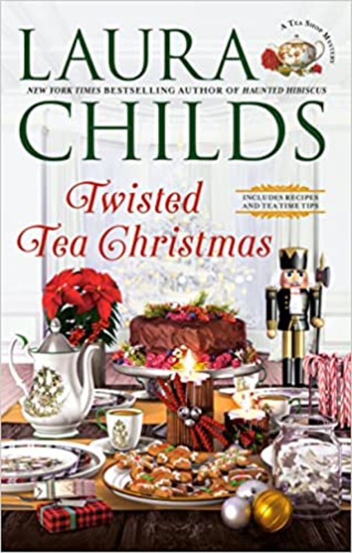 Book cover for "Twisted Tea Christmas" by Laura Childs
