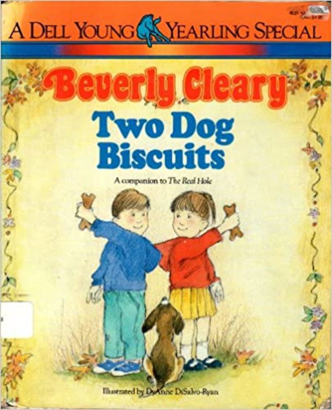 Book cover for "Two Dog Biscuits" by Beverly Cleary