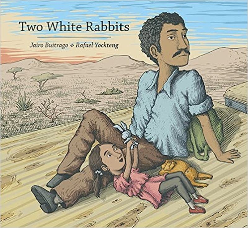 Book cover for "Two White Rabbits" by Jairo Buitrago